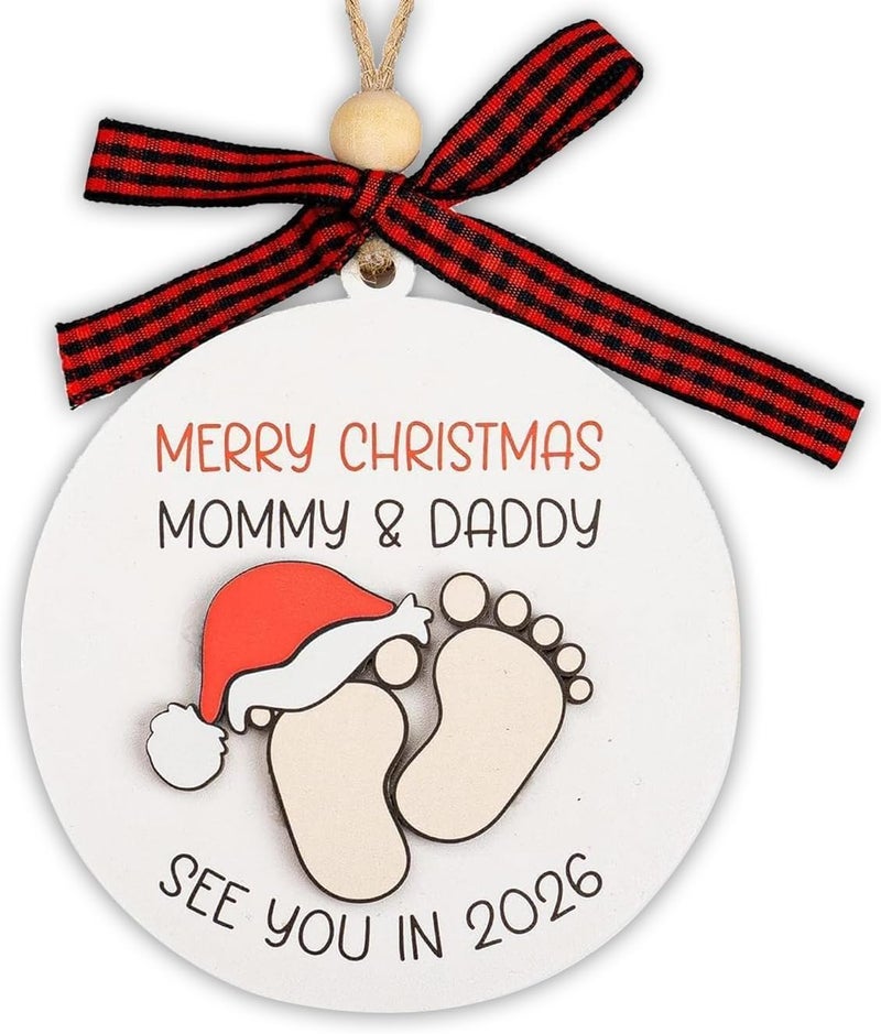 NELXI Baby First 2025, Expecting Baby Ornament 2026, New Mommy & Daddy Gift, Gifts for Expecting Parents Mom to be, New Baby Ornaments, Pregnancy Ornament for Mommy & Daddy to be - Image 1